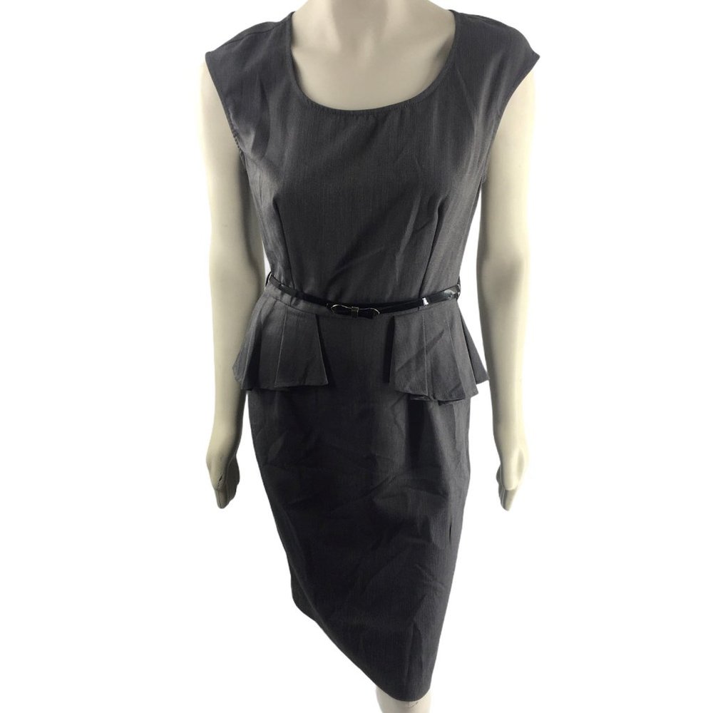 Elegant Gray Peplum Dress